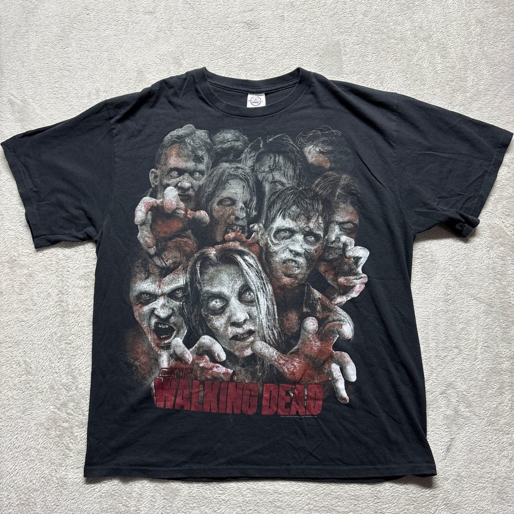 VTG The Walking Dead T-Shirt Mens XL Delta Pro Weight Black Zombie AMC Y2K